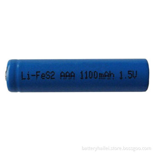 Primary LiFeS2 Battery, Sized AAA, 1.5V, 1100mAh, Approved by UL/UN, Compliant with RoHS Directive